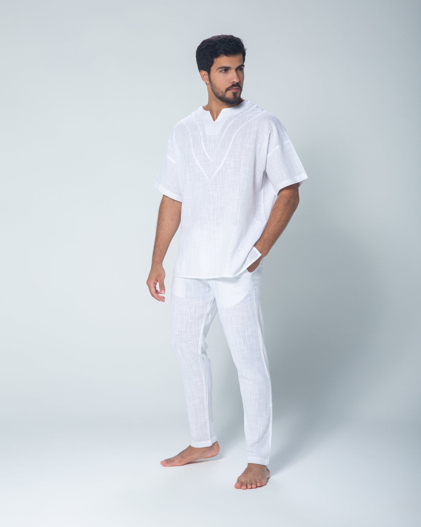 Men's Linen T-shirt - White