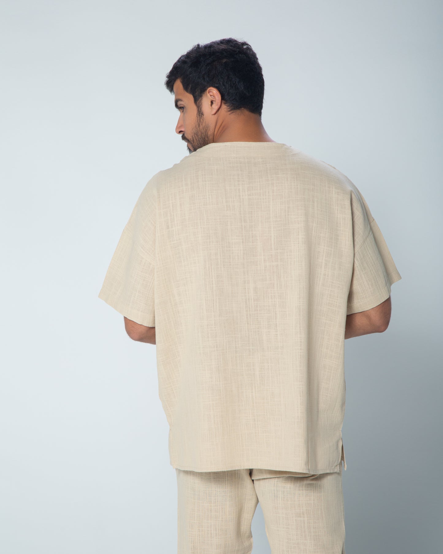 Men's Linen T-shirt - Beige